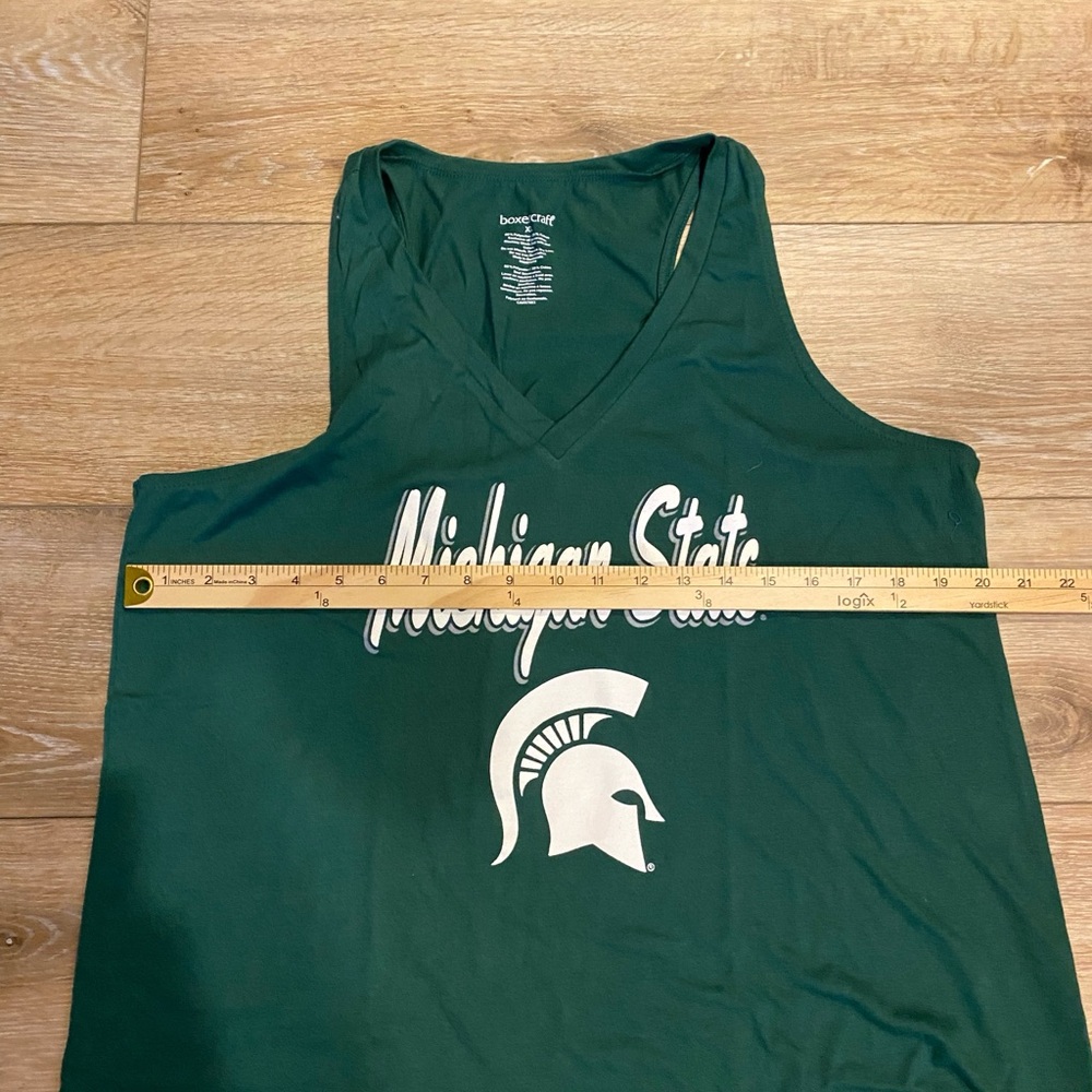 NCAA Women’s Tank Top Shirt Sleeveless Michigan State College Football Green XL - Picture 5 of 5